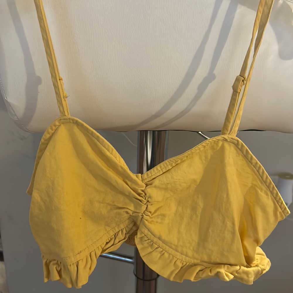 cropped summer yellow tank top